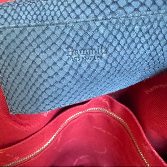 Hammitt Blue Snakeskin Leather Backpack Bag - Picture 9 of 12